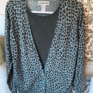 Blue Cheetah print sweater with built in cami 🐆